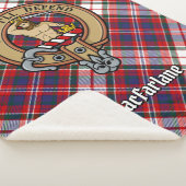 Clan MacFarlane Crest over Jurk Tartan Sherpa Deken (3/4)