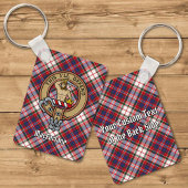 Clan MacFarlane Crest over Jurk Tartan Sleutelhanger
