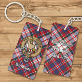 Clan MacFarlane Crest over Jurk Tartan Sleutelhanger