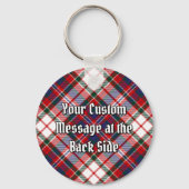 Clan MacFarlane Crest over Jurk Tartan Sleutelhanger (Achterkant)