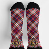 Clan MacFarlane Crest over Jurk Tartan Sokken (Top)