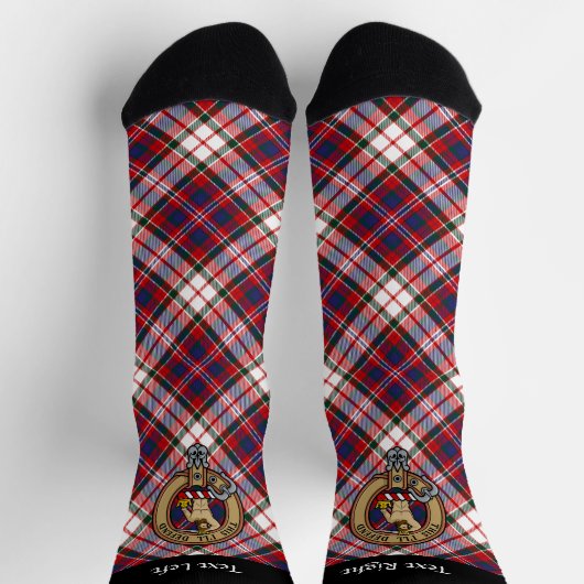 Clan MacFarlane Crest over Jurk Tartan Sokken (Top)