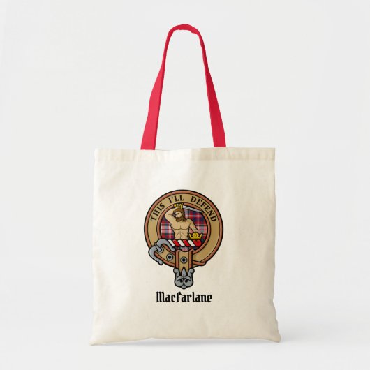 Clan MacFarlane Crest over Jurk Tartan Tote Bag (Voorkant)