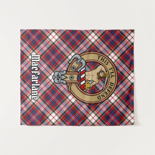 Clan MacFarlane Crest over Jurk Tartan Wandkleed (Voorkant (horizontaal))