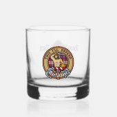 Clan MacFarlane Crest over Jurk Tartan Whisky Glas (Voorkant)