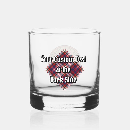 Clan MacFarlane Crest over Jurk Tartan Whisky Glas (Achterkant)