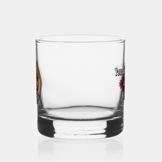 Clan MacFarlane Crest over Jurk Tartan Whisky Glas (Links)
