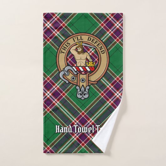 Clan MacFarlane Crest over moderne jacht Tartan Bad Handdoek (Handdoek)