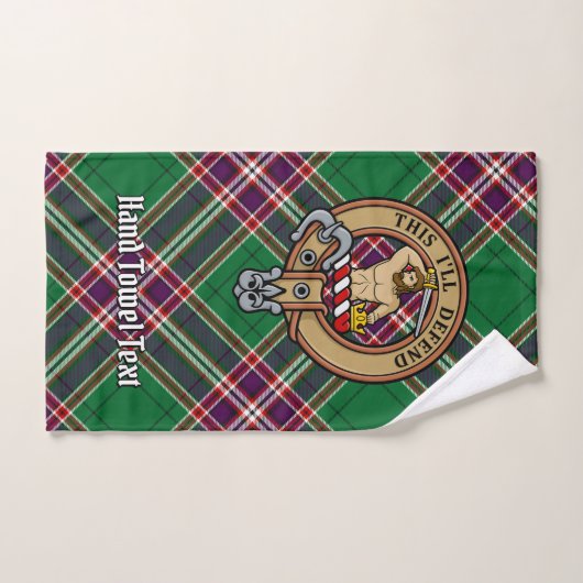 Clan MacFarlane Crest over moderne jacht Tartan Bad Handdoek (Handdoek)