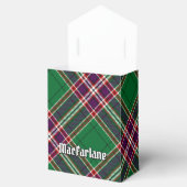 Clan MacFarlane Crest over moderne jacht Tartan Bedankdoosjes (Geopend)