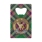 Clan MacFarlane Crest over moderne jacht Tartan Creditkaart Flessenopener (Voorkant)