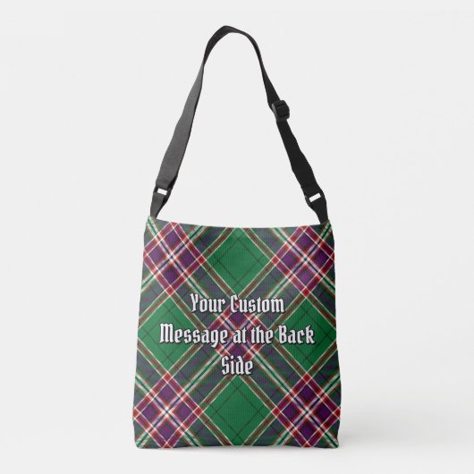 Clan MacFarlane Crest over moderne jacht Tartan Crossbody Tas (Achterkant)