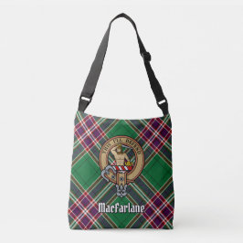 Clan MacFarlane Crest over moderne jacht Tartan Crossbody Tas