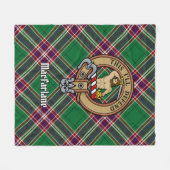 Clan MacFarlane Crest over moderne jacht Tartan Fleece Deken (Voorkant (Horizontaal))