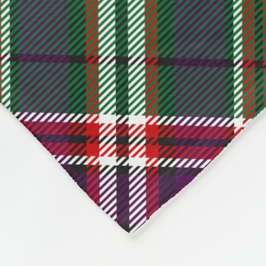 Clan MacFarlane Crest over moderne jacht Tartan Fleece Deken (Hoek)