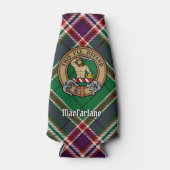 Clan MacFarlane Crest over moderne jacht Tartan Flesjeskoeler (Voorkant)