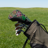 Clan MacFarlane Crest over moderne jacht Tartan Golfheadcover (Insitu)
