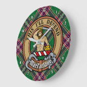 Clan MacFarlane Crest over moderne jacht Tartan Grote Klok (Hoek)