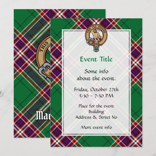 Clan MacFarlane Crest over moderne jacht Tartan Kaart (Voorkant / Achterkant)