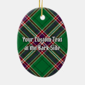 Clan MacFarlane Crest over moderne jacht Tartan Keramisch Ornament (Achterkant)