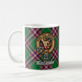 Clan MacFarlane Crest over moderne jacht Tartan Koffiemok (Links)