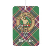 Clan MacFarlane Crest over moderne jacht Tartan Luchtverfrisser (Voorkant)