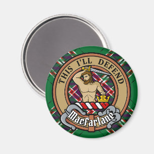 Clan MacFarlane Crest over moderne jacht Tartan Magneet