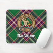 Clan MacFarlane Crest over moderne jacht Tartan Muismat (Met muis)