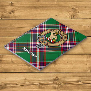 Clan MacFarlane Crest over moderne jacht Tartan Notitieboek
