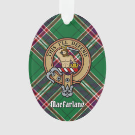 Clan MacFarlane Crest over moderne jacht Tartan Ornament