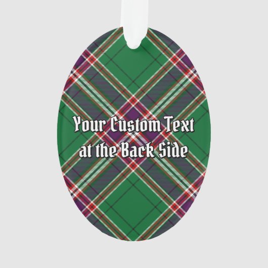 Clan MacFarlane Crest over moderne jacht Tartan Ornament (achterkant)