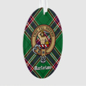 Clan MacFarlane Crest over moderne jacht Tartan Ornament (voorkant)
