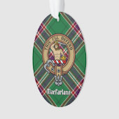 Clan MacFarlane Crest over moderne jacht Tartan Ornament (voorkant)