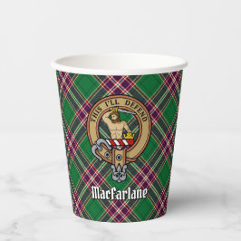 Clan MacFarlane Crest over moderne jacht Tartan Papieren Bekers