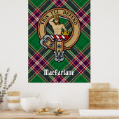 Clan MacFarlane Crest over moderne jacht Tartan Poster (Keuken)