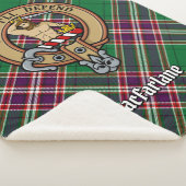 Clan MacFarlane Crest over moderne jacht Tartan Sherpa Deken (3/4)