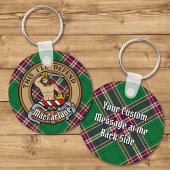Clan MacFarlane Crest over moderne jacht Tartan Sleutelhanger