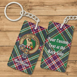 Clan MacFarlane Crest over moderne jacht Tartan Sleutelhanger
