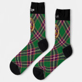 Clan MacFarlane Crest over moderne jacht Tartan Sokken (Links)