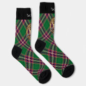 Clan MacFarlane Crest over moderne jacht Tartan Sokken (Rechts)