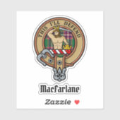 Clan MacFarlane Crest over moderne jacht Tartan Sticker (Vel)