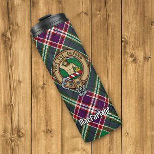 Clan MacFarlane Crest over moderne jacht Tartan Thermosbeker