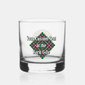 Clan MacFarlane Crest over moderne jacht Tartan Whisky Glas (Achterkant)