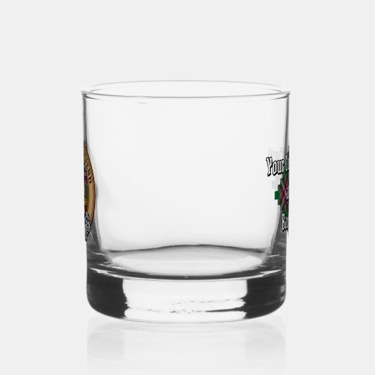 Clan MacFarlane Crest over moderne jacht Tartan Whisky Glas (Links)