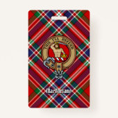 Clan MacFarlane Crest over Rode Tartan Badge (Voorkant)