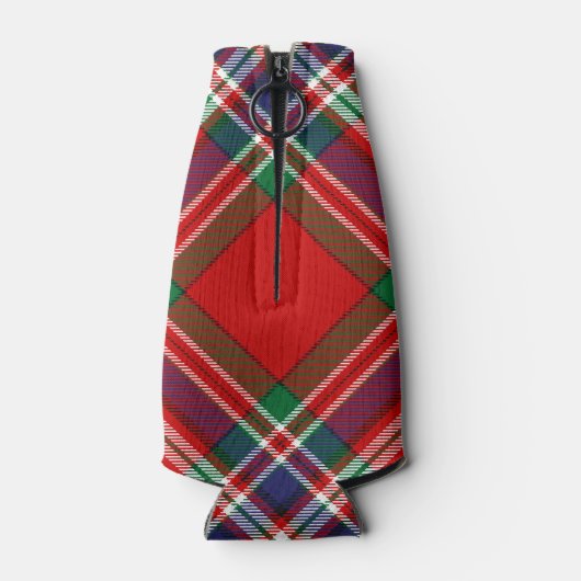 Clan MacFarlane Crest over Rode Tartan Flesjeskoeler (Achterkant)