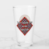 Clan MacFarlane Crest over Rode Tartan Glas (Achterkant)