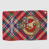 Clan MacFarlane Crest over Rode Tartan Golfhanddoek (Horizontaal)