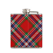 Clan MacFarlane Crest over Rode Tartan Heupfles (Achterkant)