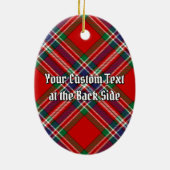 Clan MacFarlane Crest over Rode Tartan Keramisch Ornament (Achterkant)